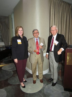 From left: Mandy White, immediate past president of TEDC  and senior vice president of Economic Development, Jackson Chamber; Jim Rowland, Legacy Award winner; and Jack Hammontree, ICON Economic Services CEO.