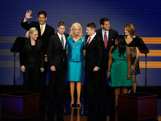 Cindy McCain (center), wife of  Republican U.S presidential