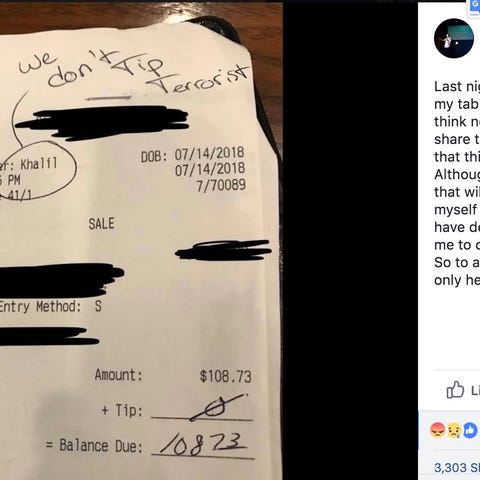 One of Khalil Cavil's customers wrote this racist...