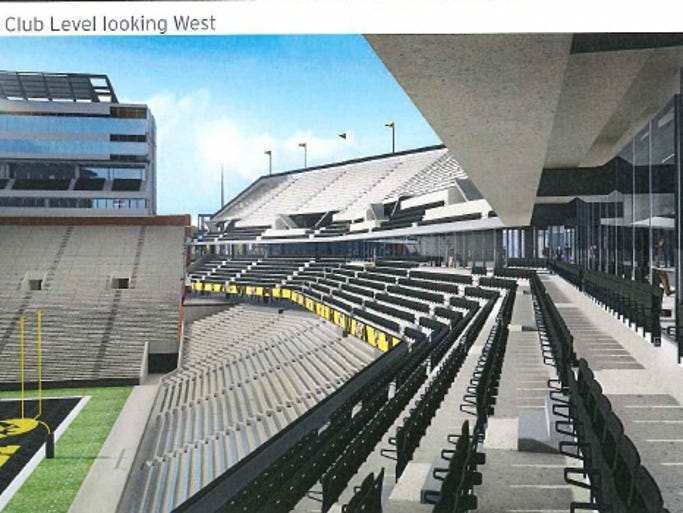 Artist's rendering of the Kinnick Stadium north end