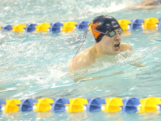 Galion's Sam Rigdon competes in the 200 IM during Saturday's