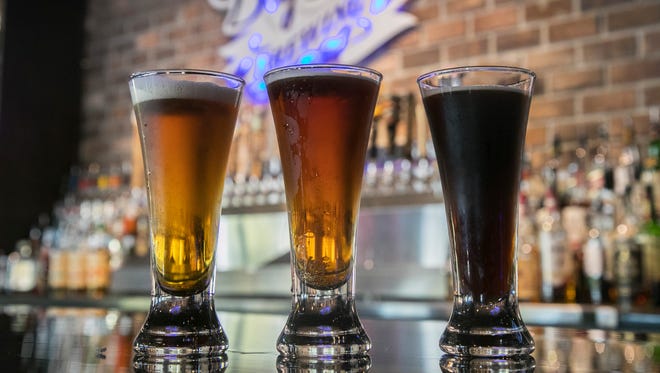 Big Blue Brewing has five of their own beers on tap at a time. The have four core beers and one rotating seasonal beer.