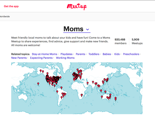 Meetup is another popular source for mom's groups.