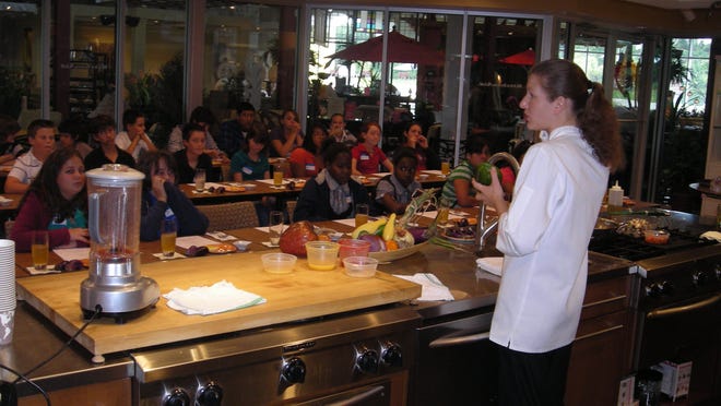 Chef Kristina San Filippo lectures and demonstrates