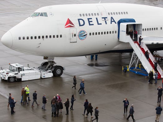 Passengers aboard the first leg of Delta Air Lines'