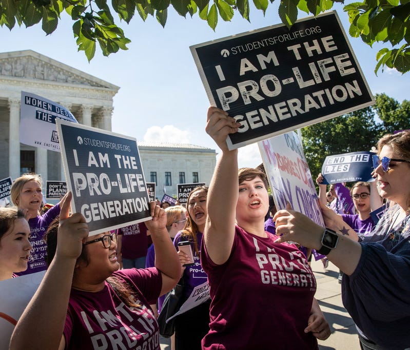 Pro-life advocates at Supreme Court on June 25, 2018