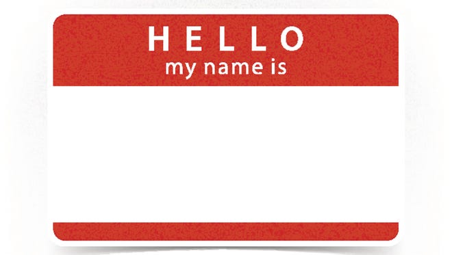 Red Tag Hello My Name Is Sticker Label Shadow