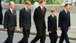 Britain wept at the sight of Harry, with his grandfather Prince Philip, his brother, his uncle Earl Spencer, and his father walking behind Diana's funeral procession on Sept. 6, 1997, from Buckingham Palace to Westminster Abbey.
