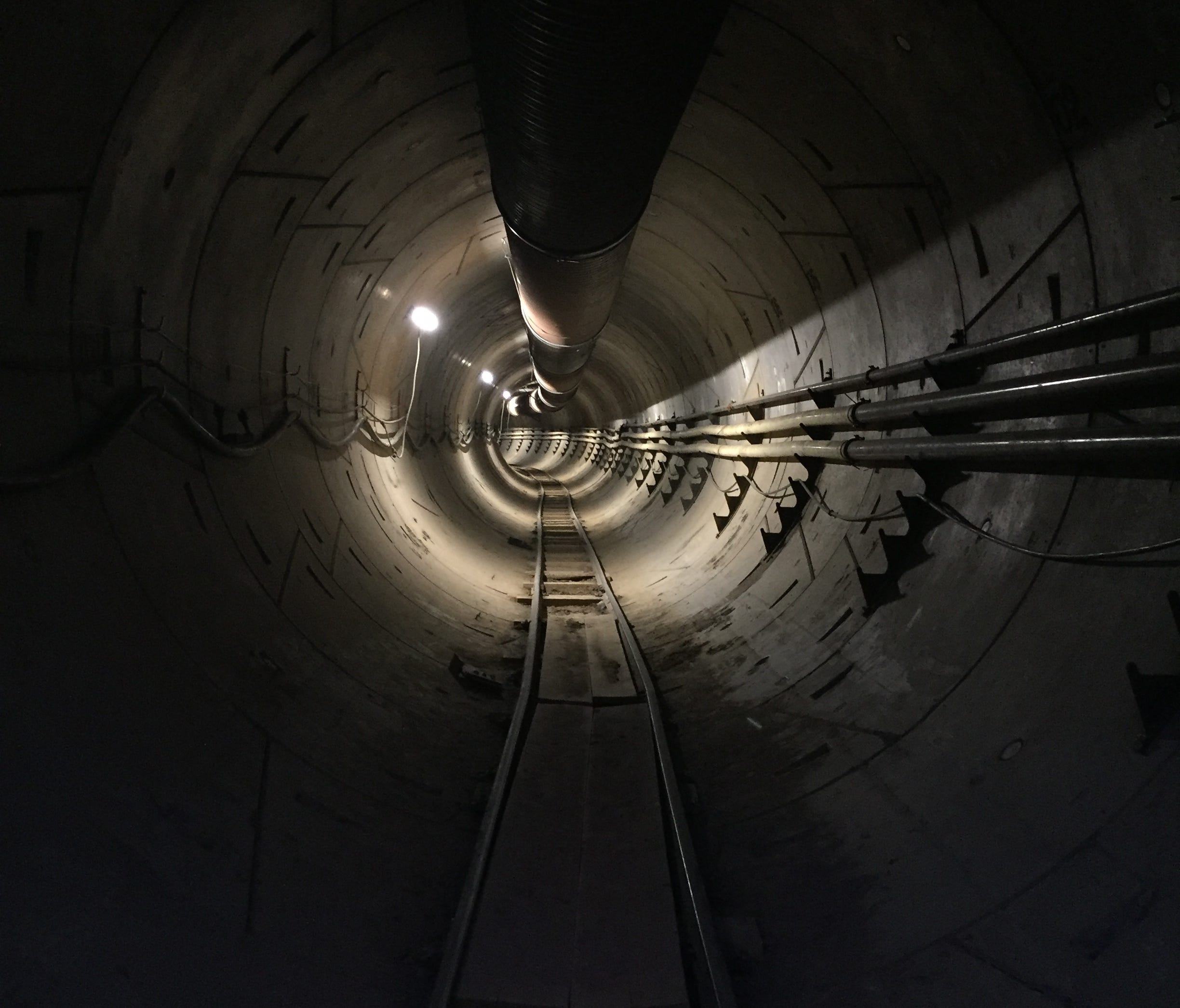 A tunnel created by The Boring Company.