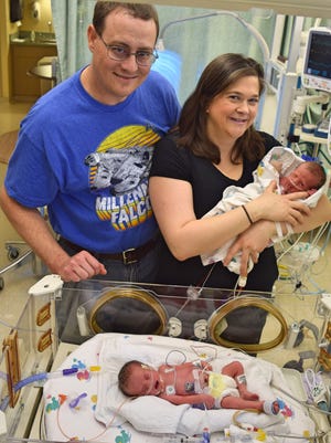 Tiffany and Ben Farmer became the hospital’s first parents in 2017 when Tiffany gave birth to twin girls on the evening of Jan. 1.