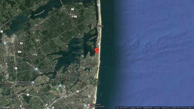 This aerial photo shows the approximate location of Wharfside Unit 35 in Monmouth Beach. The property at this address changed hands in May 2019, when Steven and Rachel Schwartz  bought the property from Mae and Albertelli Law Fannie  for $225,100.