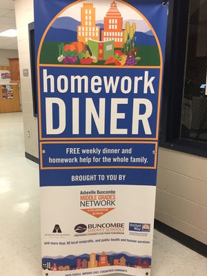 Homework Diner was offered this school year at Enka Middle School for families with children of all ages. It provided free dinner and tutoring.