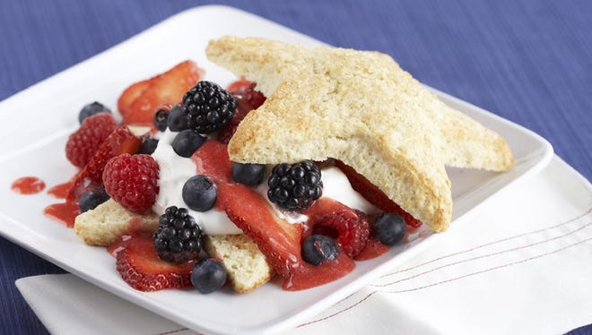 This mixed-berry dish is bursting with patriotic colors.