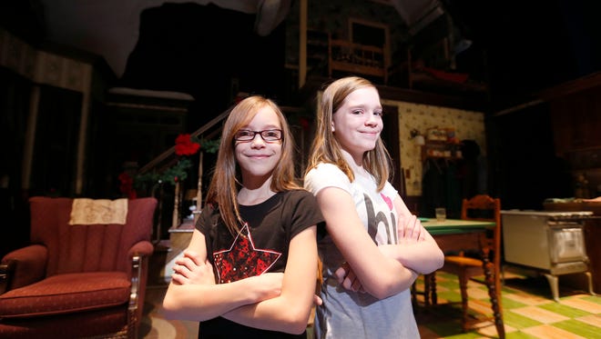 Denna (left), 11, and Kahlan Langston, 12, will be playing a role in the Broadway play, A Christmas Story, when it stops in Springfield this week.