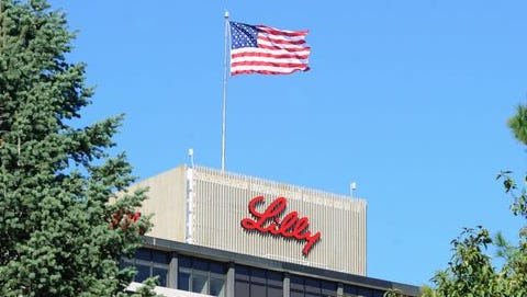 Eli Lilly and Co. has become the first company to get federal approval to sell pre-filled injection pens with a concentrated dose of mealtime insulin. This photo shows the Indianapolis-based drugmaker's headquarters.