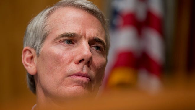 Senate subcommittee on Investigations Chairman Sen. Rob Portman, R-Ohio, listens to witnesses during the subcommittee's hearing on the adequacy of the Department of Health and Human Services efforts to protect unaccompanied alien children from human trafficking in January.