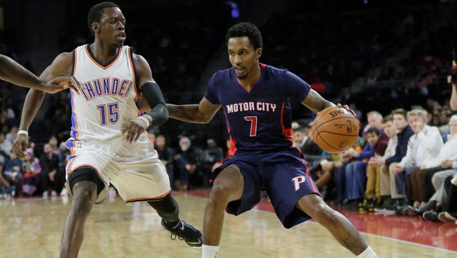 Brandon Jennings and Reggie Jackson on the same court in 2014 when the Pistons played the Thunder. Could the two share the floor as teammates this season?