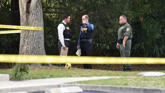 The Indian River County Sheriff's Office investigate a shooting on Thursday, Dec. 8, 2016, at the Victory Park Apartment complex in Gifford after a man was shot about 4 p.m. in the 4700 block of Kennedy Court.