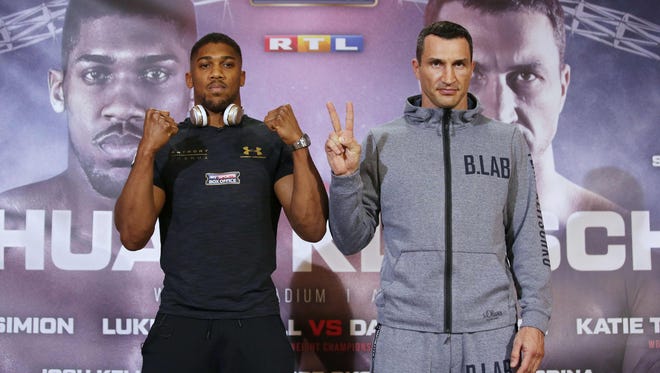 If Wladimir Klitschko, right, beats Anthony Joshua on Saturday, expect a rematch between the heavyweights.