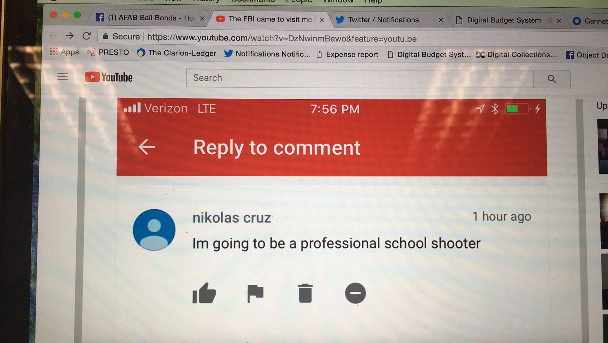 Nikolas Cruz Youtube Comment Brings Fbi To Bail Bondsmans Door - yt roblox id code murder on my mind