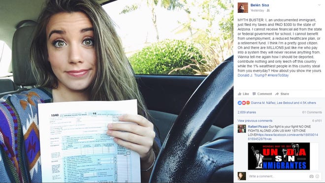 'Dreamer' Belen Sisa's post about paying her taxes went viral March 26, 2017.