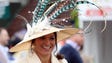 A patron wears a derby hat during the 2017 Kentucky