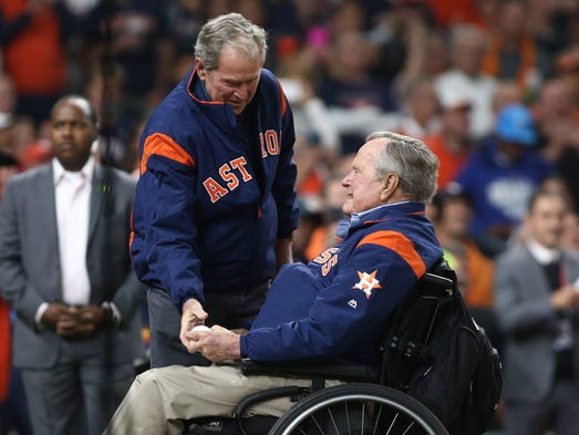 Game 5 at Minute Maid Park: Former President George