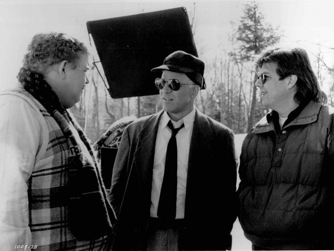 Writer/producer/director John Hughes (right) discusses