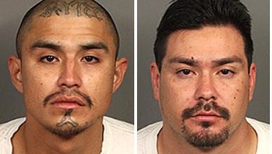 Danny Noriega (left) and Jesus Noriega are suspects in a pursuit that moved from Desert Hot Springs to Indio on Dec. 20. Both were arrested following the two-hour chase.