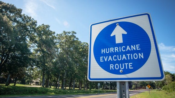 A Hurricane Evacuation Route Sign.