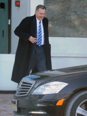 David Samson, chairman of the Port Authority of NY/NJ leaves 1 Boland Dr. in West Orange the building where the law firm Wolff & Samson are held. Samson is a founding member of the firm.