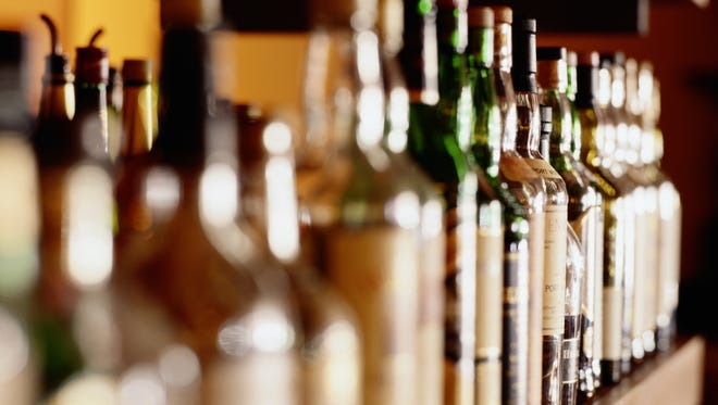 A display of liquor bottles