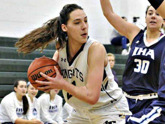 Alexandra George, left, was a key on both sides of the ball in NV/Old Tappan's championship win over Pascack Valley.