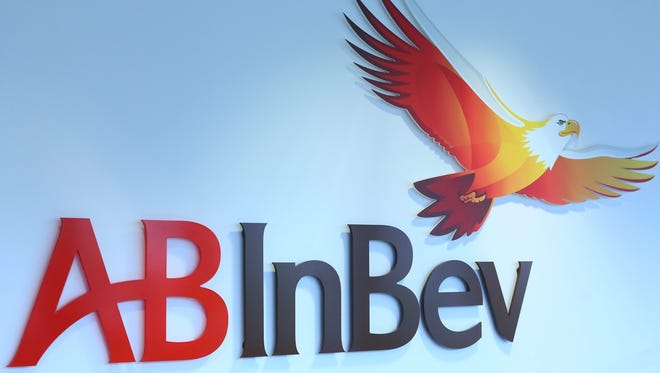 A file picture dated 27 February 2013 shows the AB Inbev logo at the company's headquarters in Leuven, Belgium. According to media reports on 13 October 2015, drinks giant Anheuser-Busch InBev made a successful bid to take over it biggest rival, SABMiller.  EPA/JULIEN WARNAND *** Local Caption *** 50729693 ORG XMIT: JW10