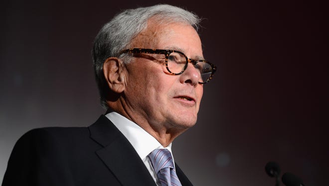 Tom Brokaw speaks at the 29th Annual Great Sports Legends Dinner to benefit The Buoniconti Fund to Cure Paralysis at The Waldorf Astoria on September 29, 2014 in New York City.