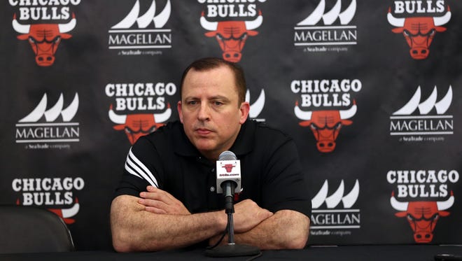 Chicago Bulls head coach Tom Thibodeau during media day at the Advocate Center.