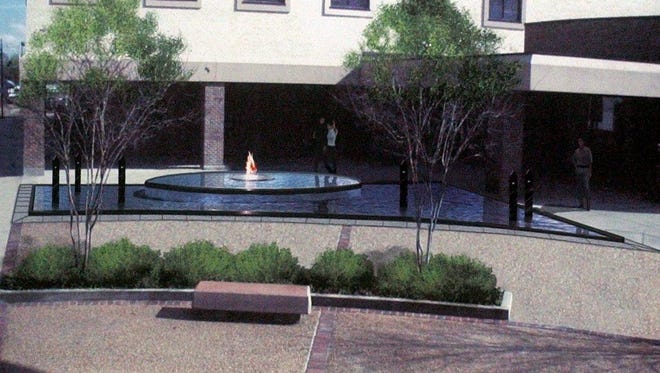 The Heroes Memorial at the at the Alexandria Safety Complex which honors Alexandria Police Officers killed in the line of duty.