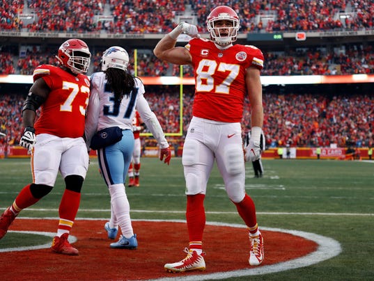 Image result for Travis Kelce touchdown titans