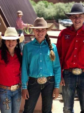 Avery Ledesma, Bladen Reno and Weslynn Reno, students at Holy Cross Catholic School in Las Cruces, have earned a position on the New Mexico National Junior High Rodeo team.