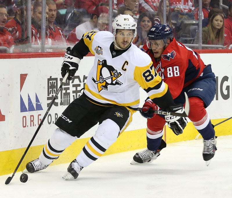 Pittsburgh Penguins center Sidney Crosby returned to the lineup for Game 5 after suffering a concussion during Monday's Game 3.