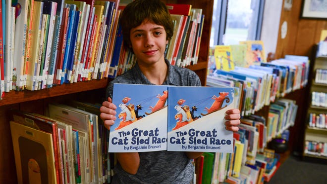 Stephen Decatur Middle School Student Benjamin Brunori recently wrote and published the book "The Great Cat Sled  Race." Wednesday, Jan. 3, 2017.