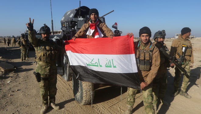 Iraqi troops on Dec. 29, 2015, in Ramadi.