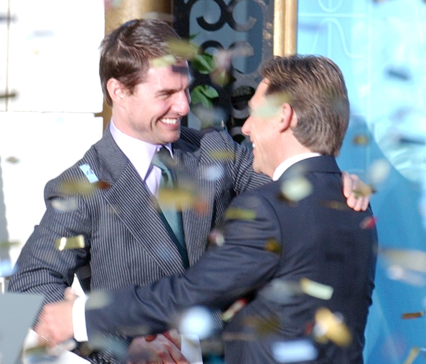 Tom Cruise, left, with leader of the Church of Scientology, David Miscavige.