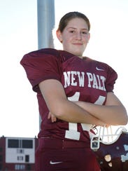 Rosalinda Bendell, 16, a New Paltz High School football