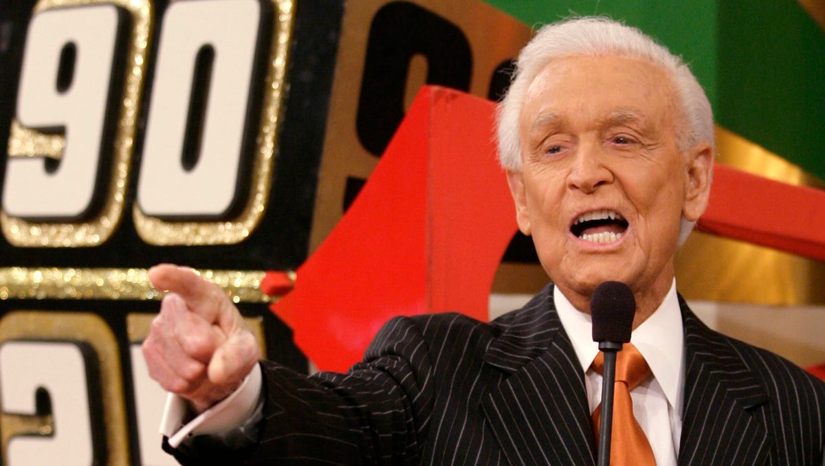 Bob Barker interacts with the audience during a taping of 'The Price Is Right.'