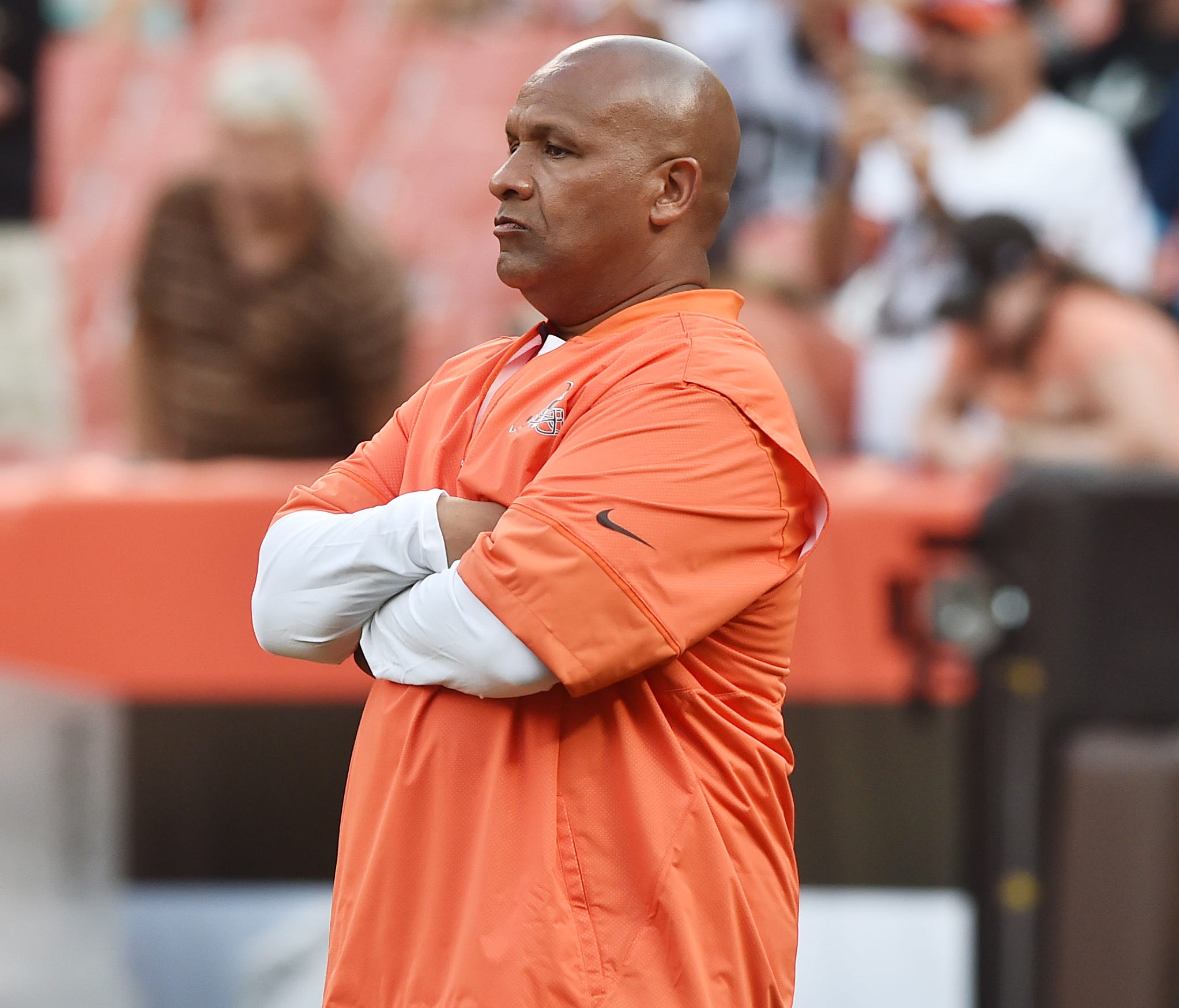 Browns coach Hue Jackson isn't a fan of players protesting during the national anthem.