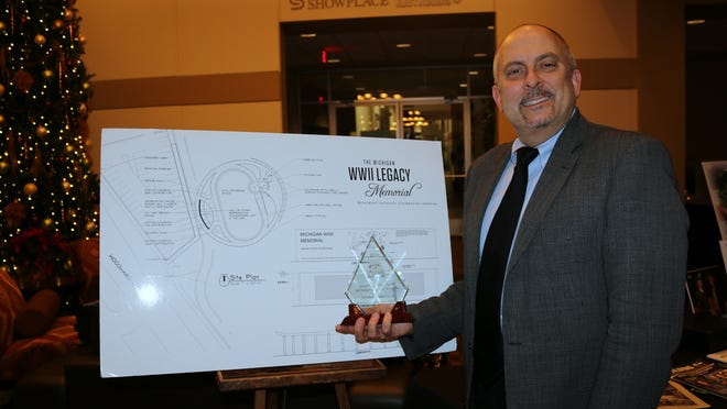 Royal Oak architect Michael Gordon was given a special recognition award from the Home Builders Association of Southeast Michigan for his design of The Michigan World War II Legacy Memorial.