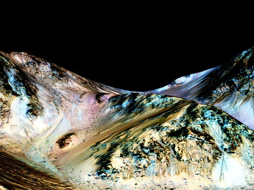 These dark, narrow, 100 meter-long streaks called recurring
