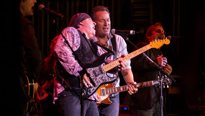 The Upstage Jam with Upstage All Stars including Southside Johnny, Little Steven, and Bruce Springsteen among others take the stage at Paramount Theatre. Asbury Park, NJ Friday, April 21, 2017 @dhoodhood