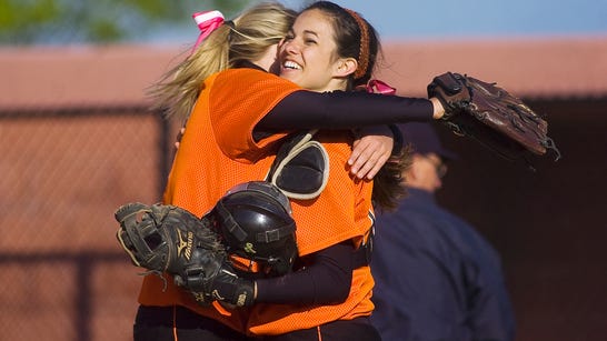Central York softball players embrace after beating